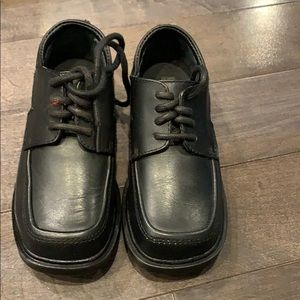 New boys black dress shoes